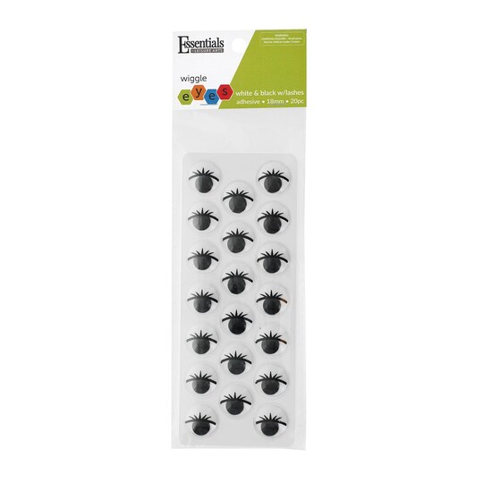 Essentials by Leisure Arts Eyes Sticky Back with lashes 4" Black & White 2pc Googly Eyes, Google Eyes for Crafts, Big Googly Eyes for Crafts, Wiggle Eyes, Craft Eyes